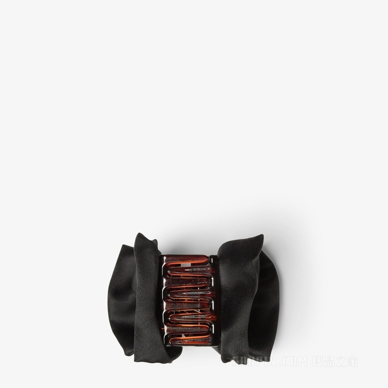 发夹 黑色桑蚕丝发夹