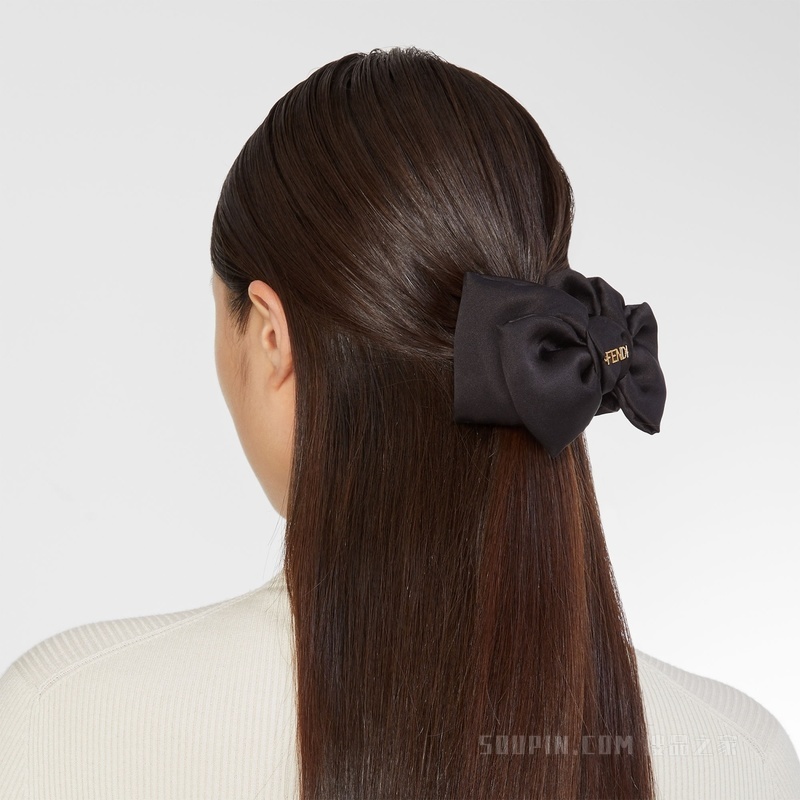 发夹 黑色桑蚕丝发夹