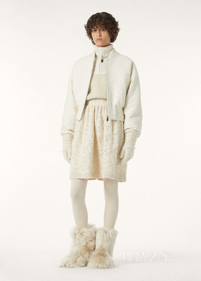 Dilion女士飞行员夹克 初剪羊毛, 羊绒, 桑蚕丝