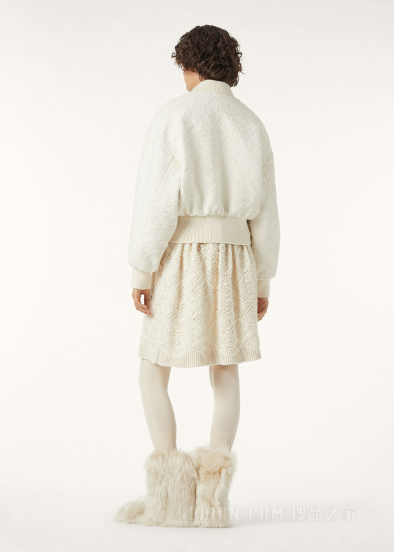 Dilion女士飞行员夹克 初剪羊毛, 羊绒, 桑蚕丝