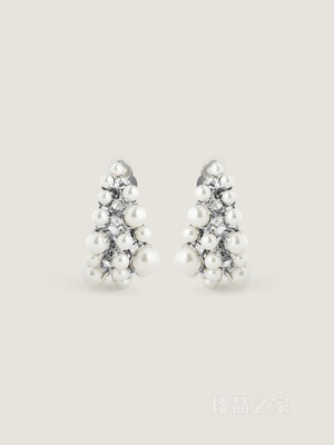 Crystal Pearl夹式耳环