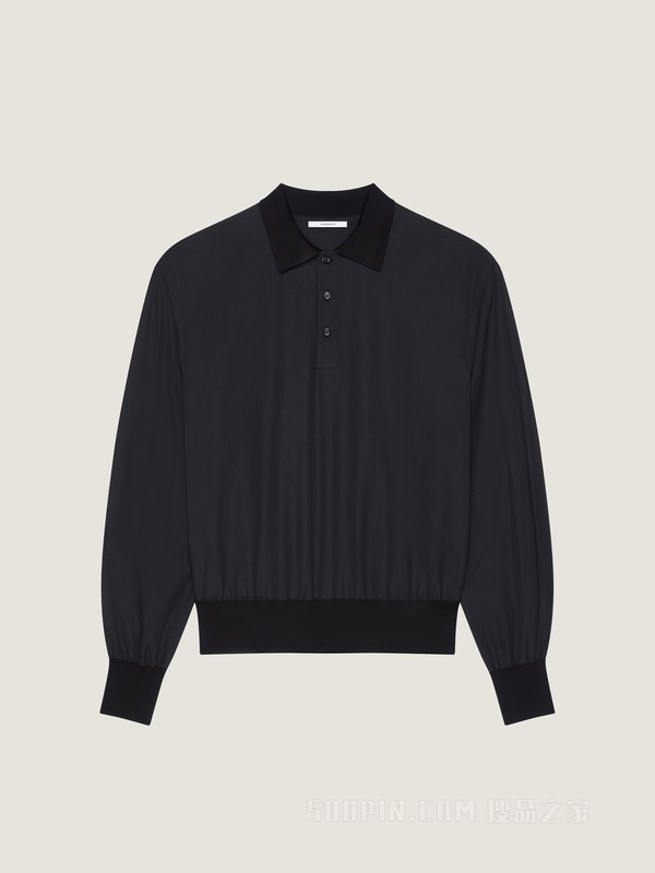 细条纹Polo衫