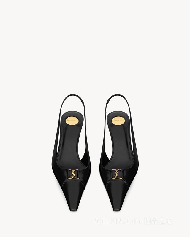 BABYLONE BRETEUIL光滑皮革露跟高跟鞋