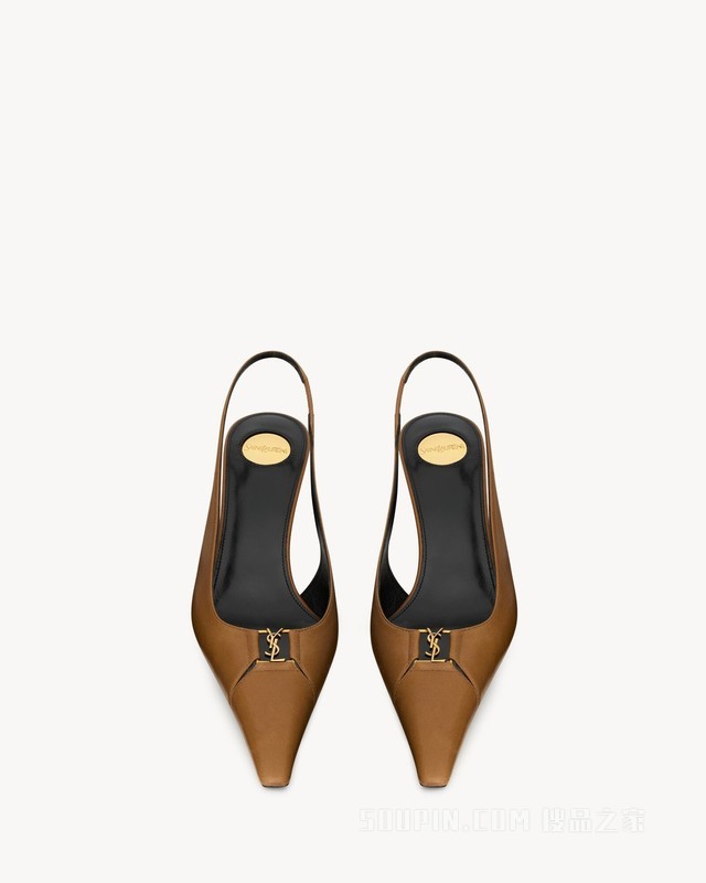 BABYLONE BRETEUIL光滑皮革露跟高跟鞋