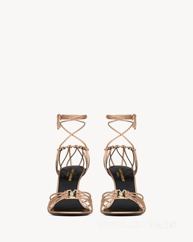 BABYLONE金属质感皮革凉鞋