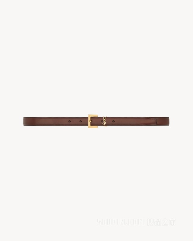 LE CASSANDRE光滑皮革窄款腰带