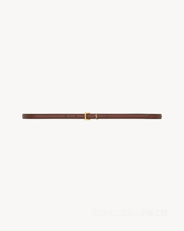 LE CASSANDRE光滑皮革超窄款腰带