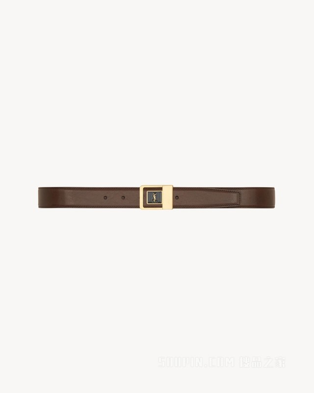 LA 66光滑皮革搭扣腰带