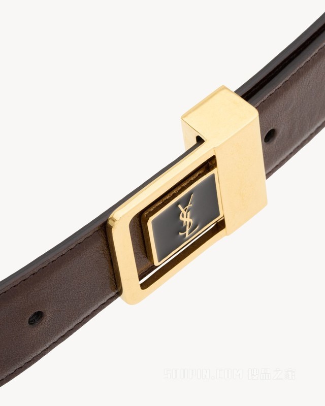 LA 66光滑皮革搭扣腰带