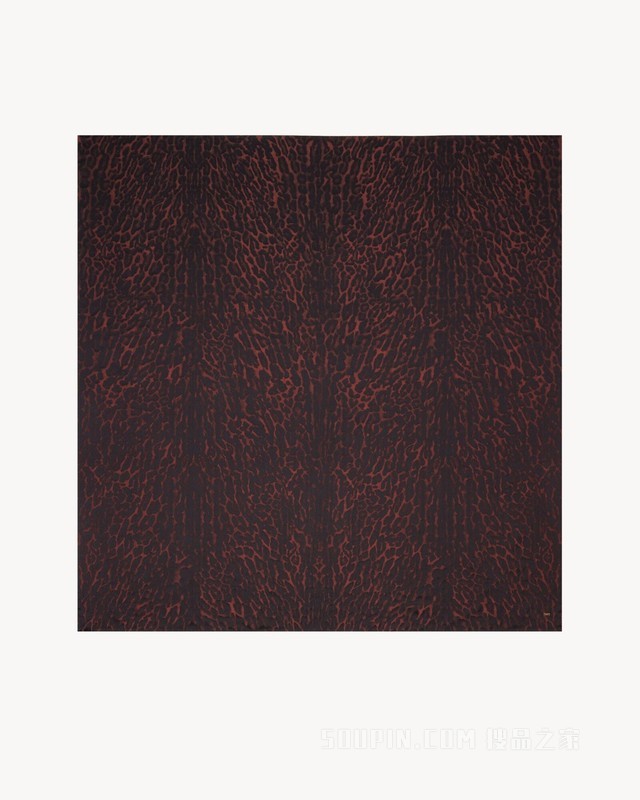 豹纹桑蚕丝和山羊绒大号方形围巾