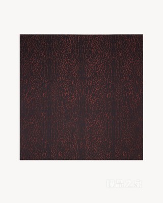 豹纹桑蚕丝和山羊绒大号方形围巾