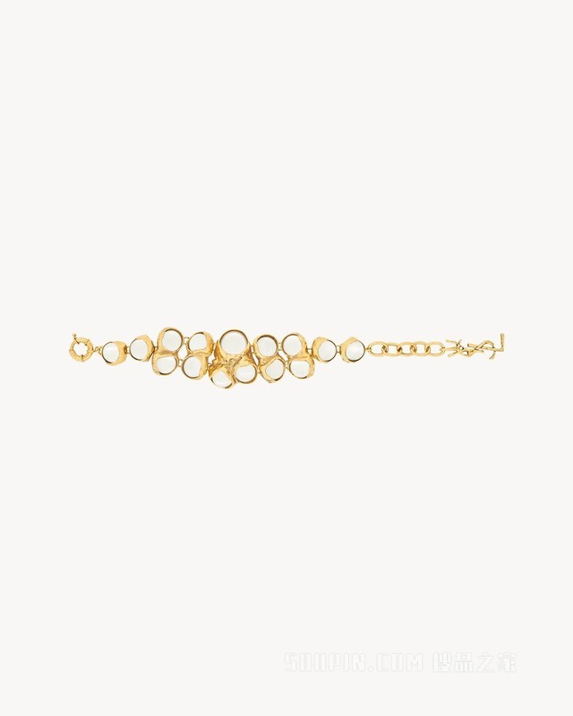 泡泡凸圆形宝石造型树脂和金属手链