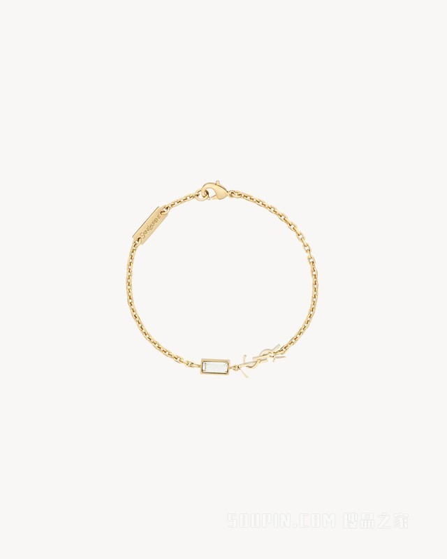 LE CASSANDRE金属和仿水晶坠饰手链