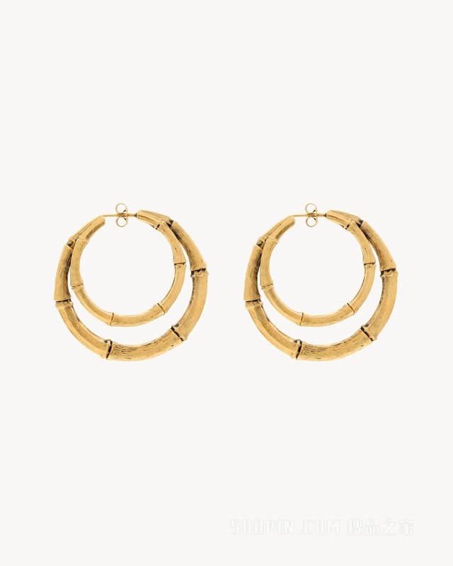 竹节双环金属耳环