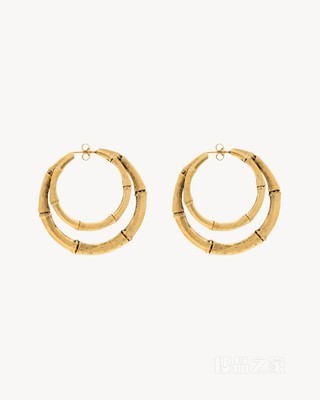 竹节双环金属耳环