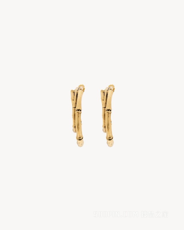 竹节双环金属耳环