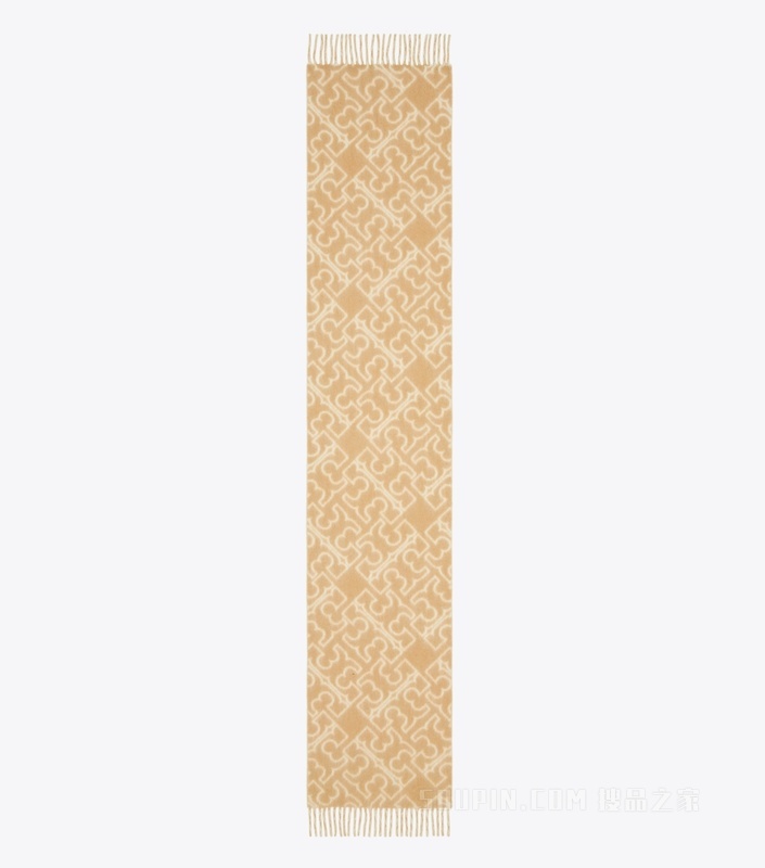 拼图 Logo 围巾 驼色/奶油色