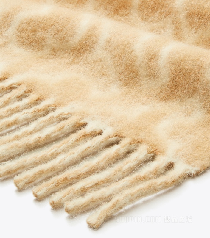 拼图 Logo 围巾 驼色/奶油色