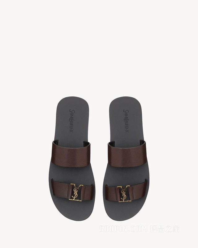 BABYLONE光滑皮革凉鞋