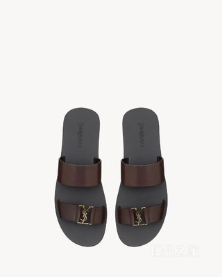 BABYLONE光滑皮革凉鞋