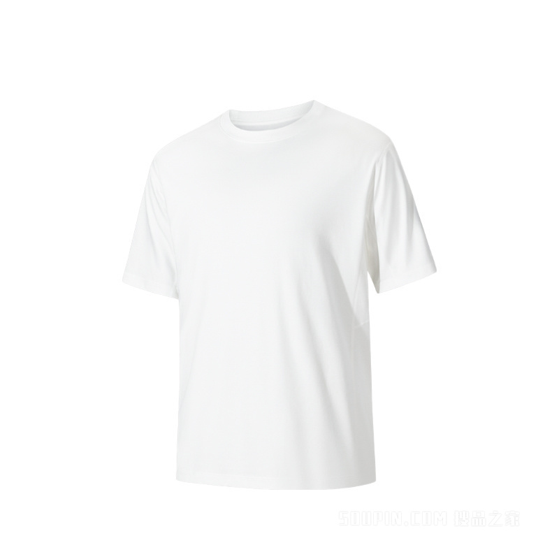 安踏冠军户外徒步男子冰感抗菌短袖针织衫