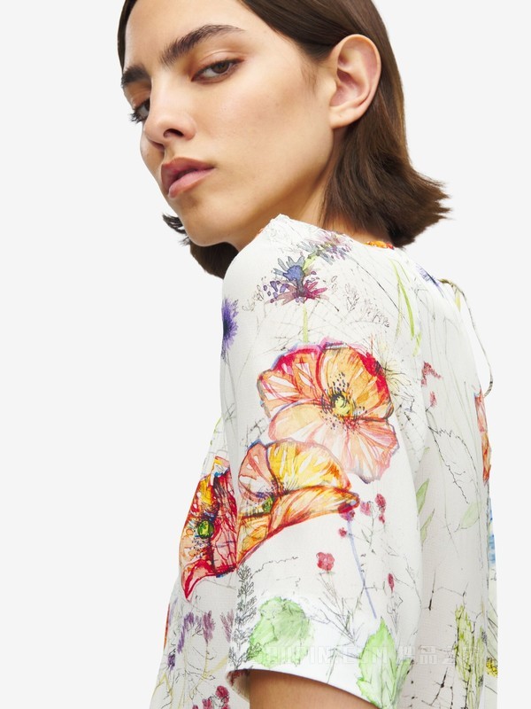 草甸花卉不对称连衣裙