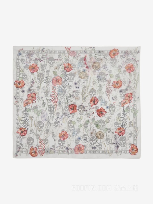 Skull和蜘蛛花朵围巾