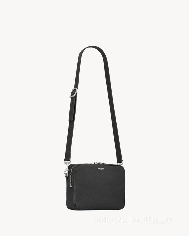 SAINT LAURENT小号粒面皮革相机包