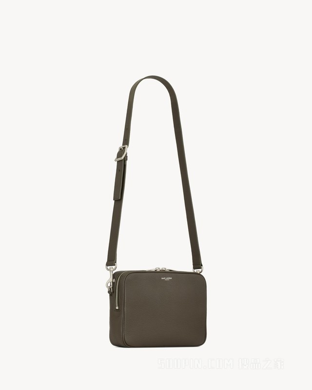 SAINT LAURENT小号粒面皮革相机包