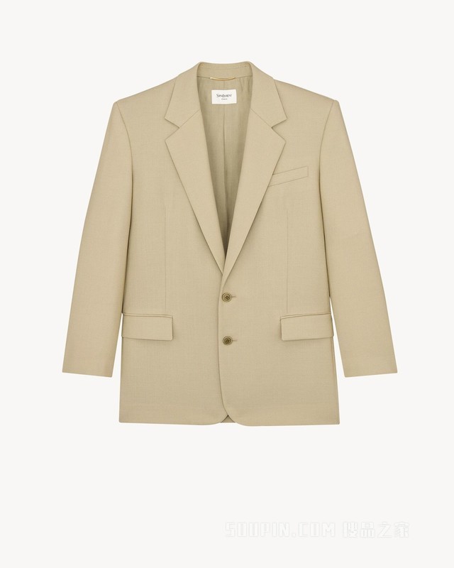 羊毛和桑蚕丝帆布夹克