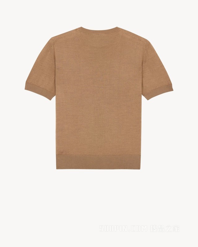 山羊绒、羊毛和桑蚕丝圆领T恤