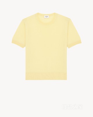 山羊绒、羊毛和桑蚕丝圆领T恤