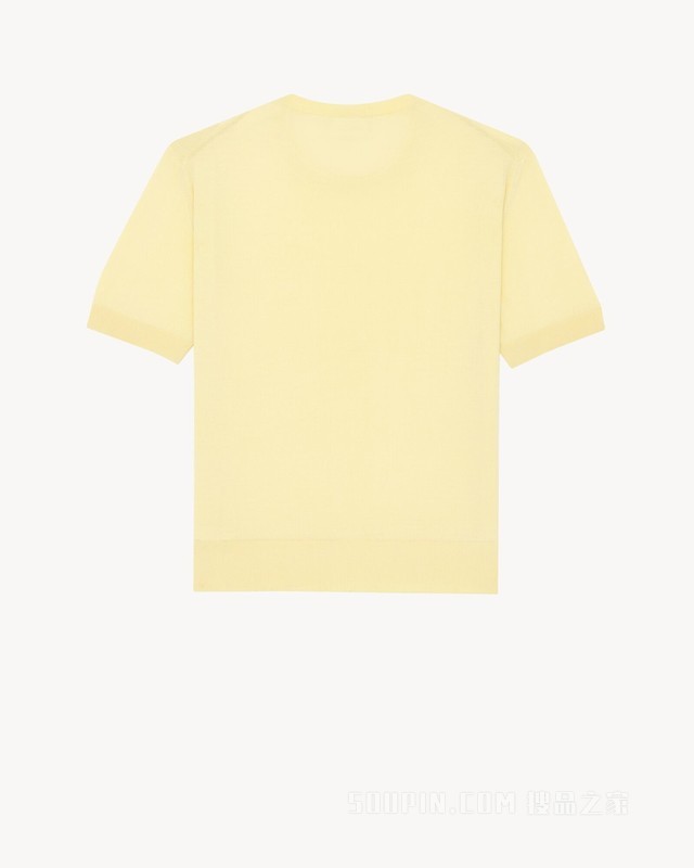 山羊绒、羊毛和桑蚕丝圆领T恤