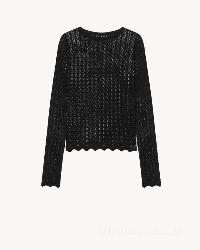 山羊绒和桑蚕丝平纹针织毛衫