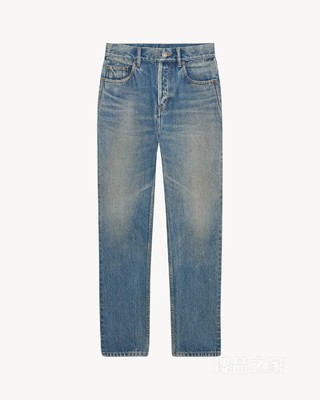 90年代风格中蓝色短款牛仔裤