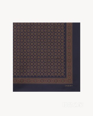 徽章斜纹桑蚕丝方巾