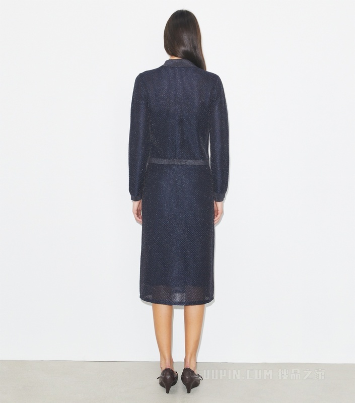 Kendra 网状开衫 黑色/珠光蓝