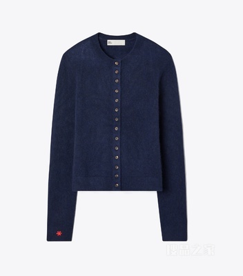 羊绒桑蚕丝开衫 海军蓝