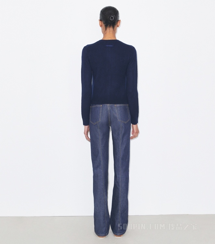 羊绒桑蚕丝开衫 海军蓝