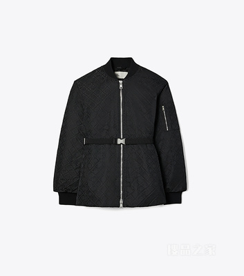 T Monogram 提花拉链夹克 黑色