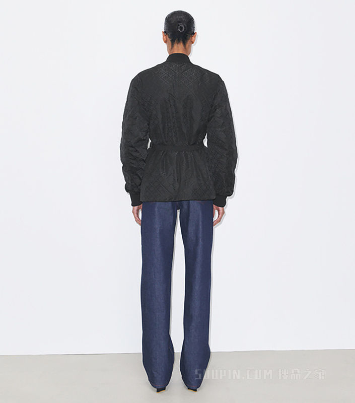 T Monogram 提花拉链夹克 黑色