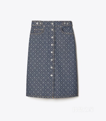 喇叭牛仔半身裙 水洗色