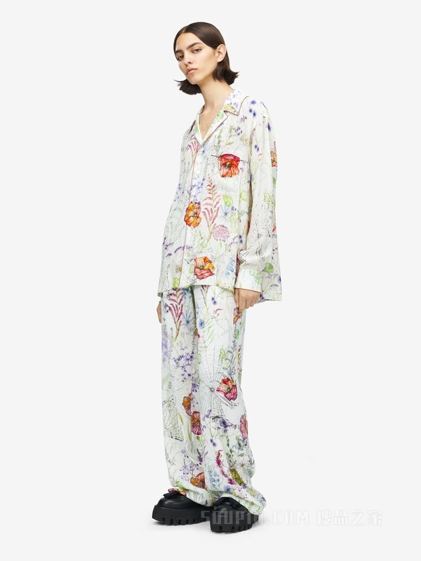 草甸花卉睡衣式衬衫