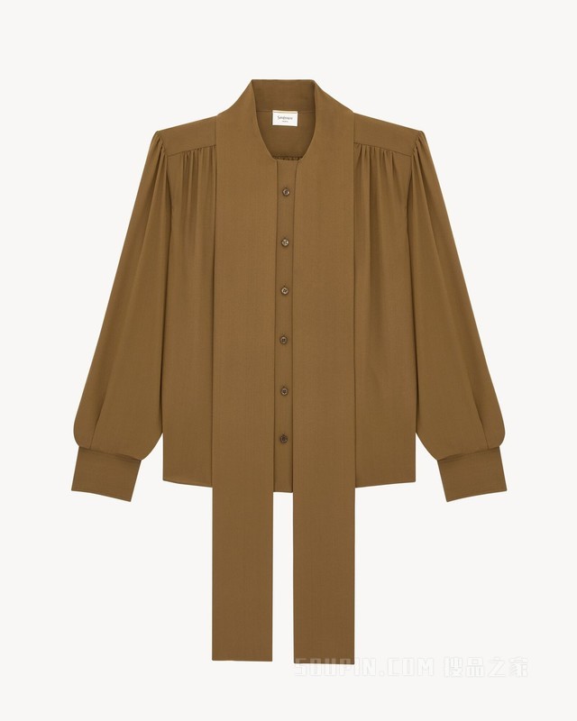 桑蚕丝双绉花结衬衫