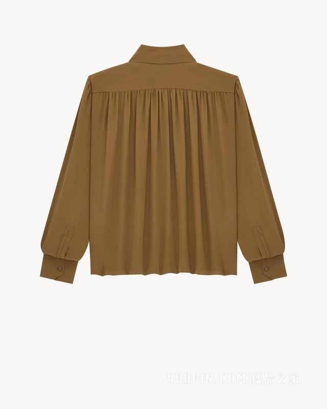 桑蚕丝双绉花结衬衫