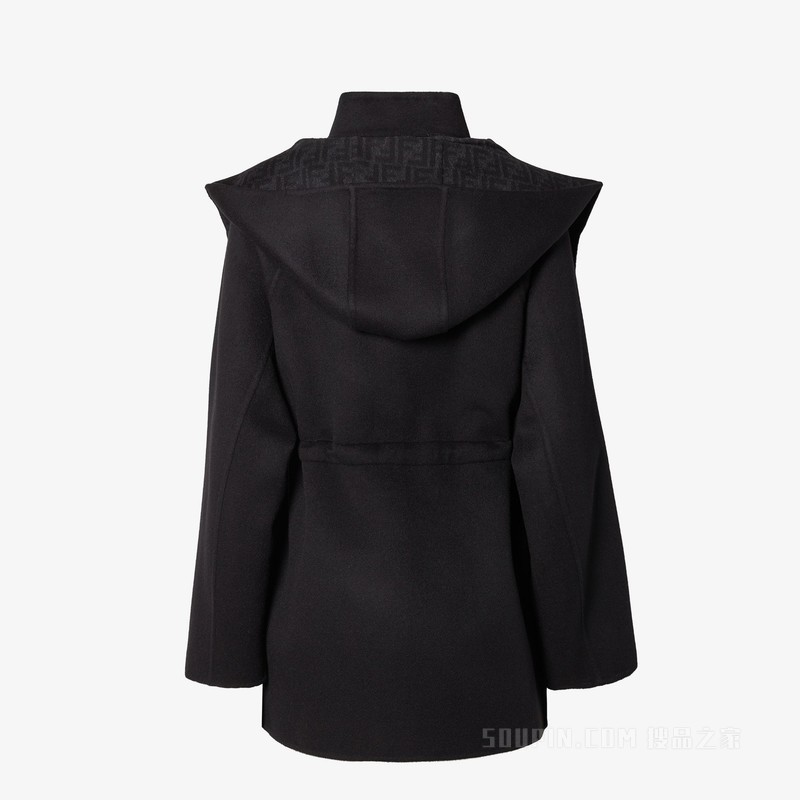 夹克衫 黑色FF双面绵羊毛夹克