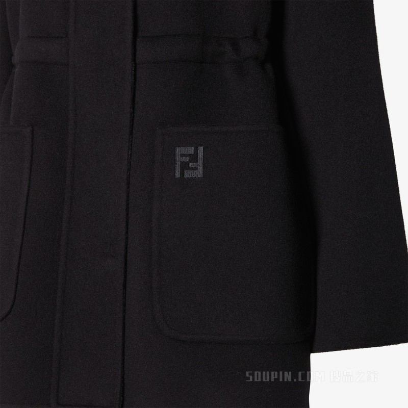 夹克衫 黑色FF双面绵羊毛夹克