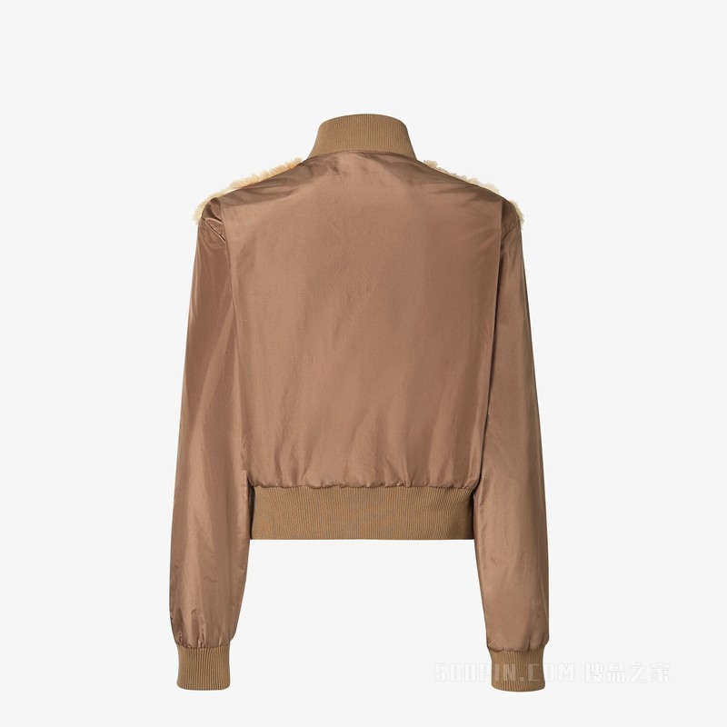 飞行员夹克 棕色貂皮塔夫绸飞行员夹克