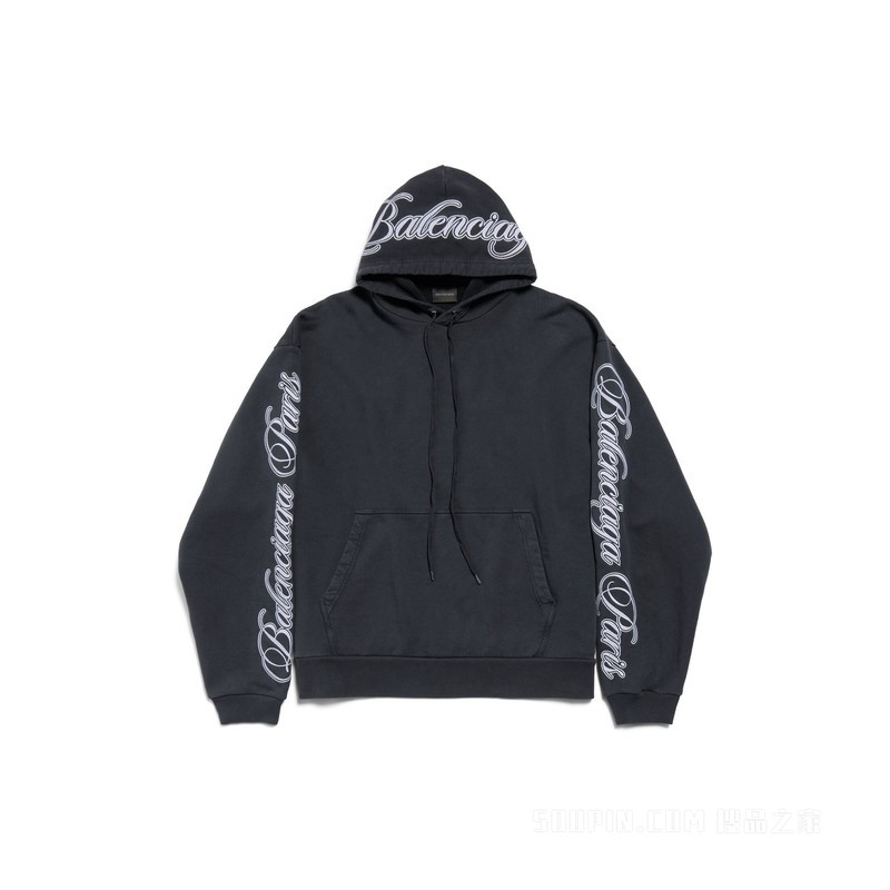 CURSIVE HOODIE廓形连帽卫衣
