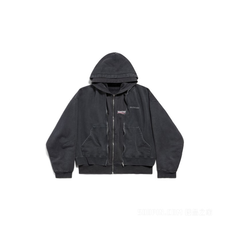 LAYERED HOODIE拉链连帽卫衣